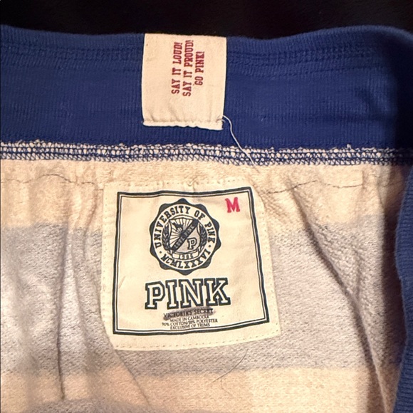 PINK Blue and Yellow Striped Women’s Skirt - Casual Athletic Style - Picture 2 of 5